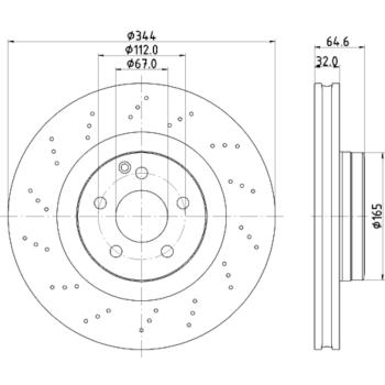 2013 Mercedes-Benz SLK250 Disc Brake Rotor Front Hella Pagid 355122891 image 4 of 4