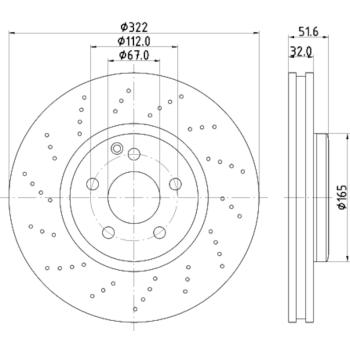 2017 Mercedes-Benz CLS400 Disc Brake Rotor Front Hella Pagid 355122911 image 4 of 4