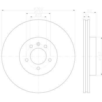 2015 Land Rover LR4 Disc Brake Rotor Front Hella Pagid 355122922 image 1 of 1
