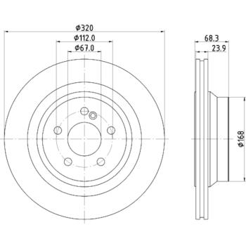 2018 Mercedes-Benz CLS550 Disc Brake Rotor Rear Hella Pagid 355122951 image 4 of 4