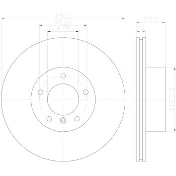 2015 BMW X1 Disc Brake Rotor Front Hella Pagid 355123002 image 4 of 4
