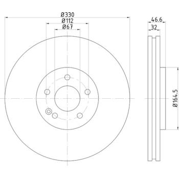 2006 Chrysler Crossfire Disc Brake Rotor Front Hella Pagid 355123042 image 1 of 1