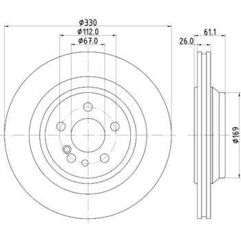 2006 Mercedes-Benz CL600 Disc Brake Rotor Rear Hella Pagid 355123081 image 4 of 4