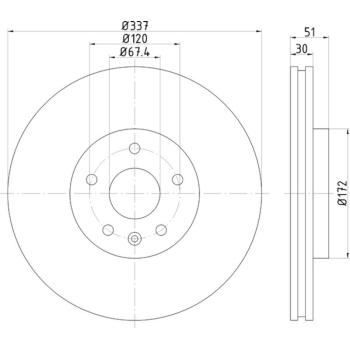 2010 Saab 9-5 Disc Brake Rotor Front Hella Pagid 355123082 image 1 of 1