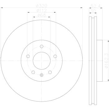 2014 Audi A5 Disc Brake Rotor Front Hella Pagid 355123122 image 1 of 1