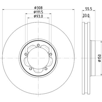 2016 Ford Transit-150 Disc Brake Rotor Front Hella Pagid 355123131 image 4 of 4