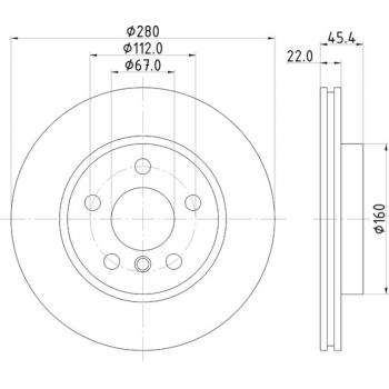 2022 Mini Cooper Disc Brake Rotor Front Hella Pagid 355123481 image 1 of 1