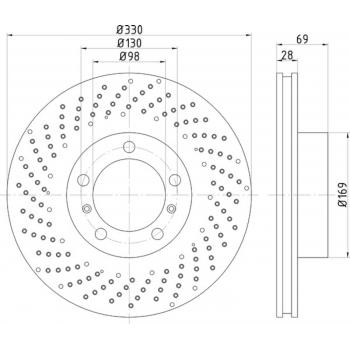 2015 Porsche Cayman Disc Brake Rotor Front Left Hella Pagid 355125021 image 1 of 1