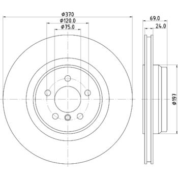 2015 BMW Alpina B7L Disc Brake Rotor Rear Hella Pagid 355125091 image 4 of 4