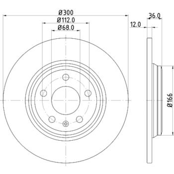 2020 Audi A4 Disc Brake Rotor Rear Hella Pagid 355125191 image 4 of 4