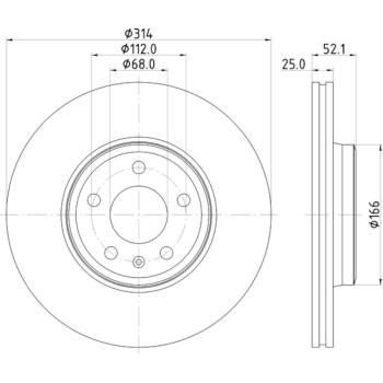 2020 Audi A4 Disc Brake Rotor Front Hella Pagid 355125201 image 1 of 1