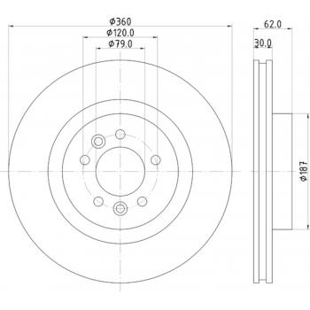 2015 Land Rover Range Rover Disc Brake Rotor Front Hella Pagid 355125251 image 1 of 1