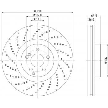 2021 Mercedes-Benz C63 AMG Disc Brake Rotor Front Hella Pagid 355125361 image 1 of 1