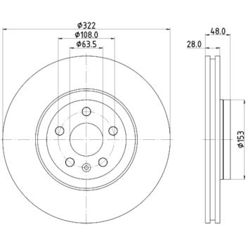 2021 Volvo S60 Disc Brake Rotor Front Hella Pagid 355125471 image 4 of 4