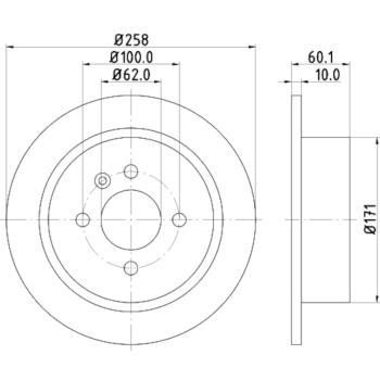 1991 BMW 325is Disc Brake Rotor Rear Hella Pagid 355126012 image 1 of 1
