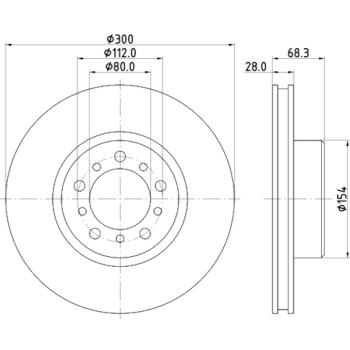 1991 Mercedes-Benz 350SDL Disc Brake Rotor Front Hella Pagid 355126022 image 1 of 1