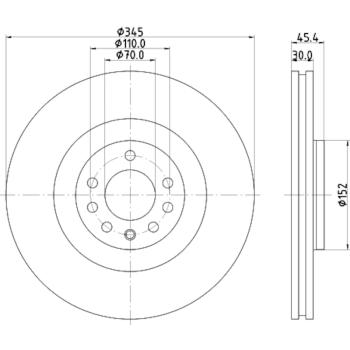 2011 Saab 9-3 Disc Brake Rotor Front Hella Pagid 355126052 image 1 of 1