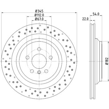 2013 Mercedes-Benz GL450 Disc Brake Rotor Rear Hella Pagid 355126281 image 4 of 4