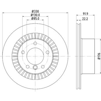 2011 Mercedes-Benz G55 AMG Disc Brake Rotor Rear Hella Pagid 355126331 image 4 of 4