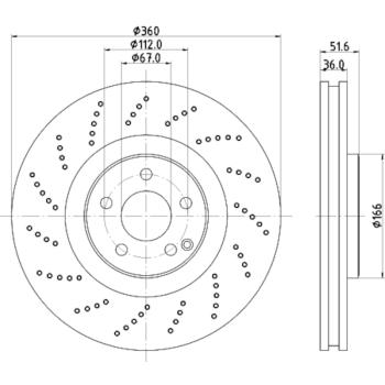 2018 Mercedes-Benz CLS550 Disc Brake Rotor Front Hella Pagid 355126341 image 4 of 4