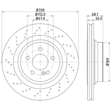 2006 Mercedes-Benz CLS55 AMG Disc Brake Rotor Rear Hella Pagid 355126402 image 1 of 1