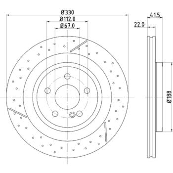 2018 Mercedes-Benz CLA45 AMG Disc Brake Rotor Rear Hella Pagid 355126441 image 1 of 1
