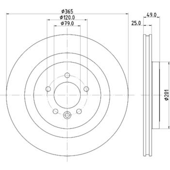2021 Land Rover Range Rover Disc Brake Rotor Rear Hella Pagid 355126641 image 4 of 4