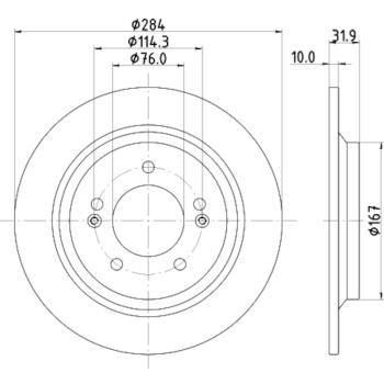 2018 Kia Optima Disc Brake Rotor Rear Hella Pagid 355126651 image 3 of 4