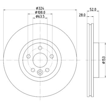 2017 Volvo XC60 Disc Brake Rotor Front Hella Pagid 355126661 image 1 of 1