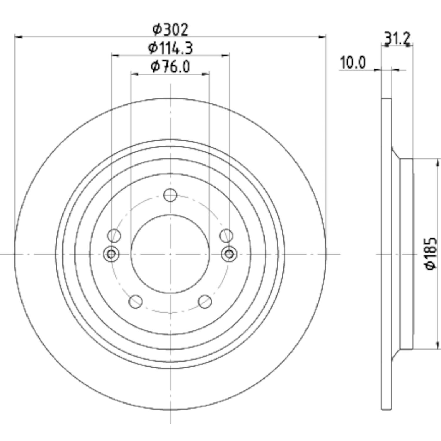 Hella Pagid 355126681 Disc Brake Rotor product image 3 of 4
