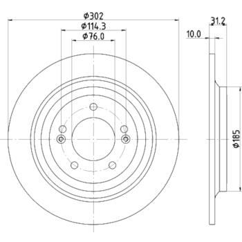 2019 Hyundai Tucson Disc Brake Rotor Rear Hella Pagid 355126681 image 3 of 4