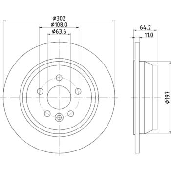 2015 Land Rover LR2 Disc Brake Rotor Rear Hella Pagid 355126781 image 1 of 1