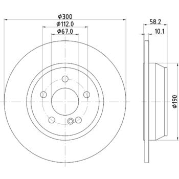 2004 Mercedes-Benz SL500 Disc Brake Rotor Rear Hella Pagid 355126851 image 4 of 4