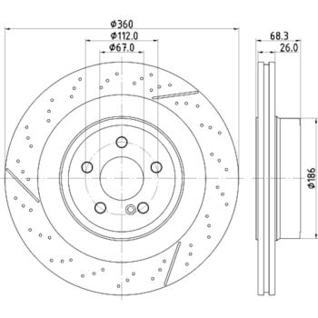 2012 Mercedes-Benz CLS63 AMG Disc Brake Rotor Rear Hella Pagid 355126871 image 4 of 4