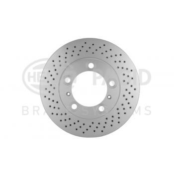 2007 Porsche Cayman Disc Brake Rotor Front Left Hella Pagid 355126891 image 2 of 4