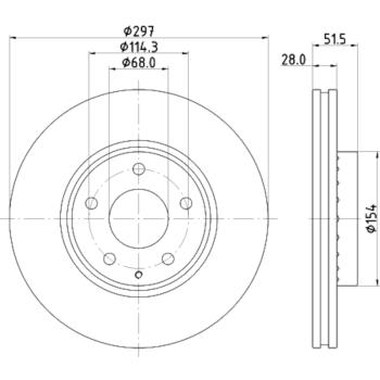2023 Mazda CX-5 Disc Brake Rotor Front Hella Pagid 355126981 image 3 of 4