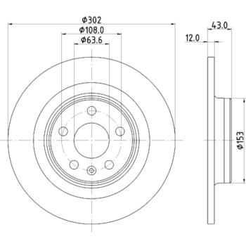 2021 Volvo S60 Disc Brake Rotor Rear Hella Pagid 355126991 image 1 of 1
