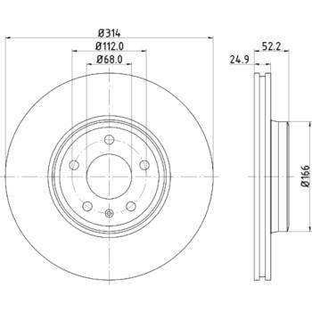 2020 Audi A4 Disc Brake Rotor Front Hella Pagid 355128711 image 4 of 4