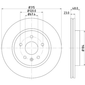 2013 Buick Regal Disc Brake Rotor Rear Hella Pagid 355129101 image 3 of 4
