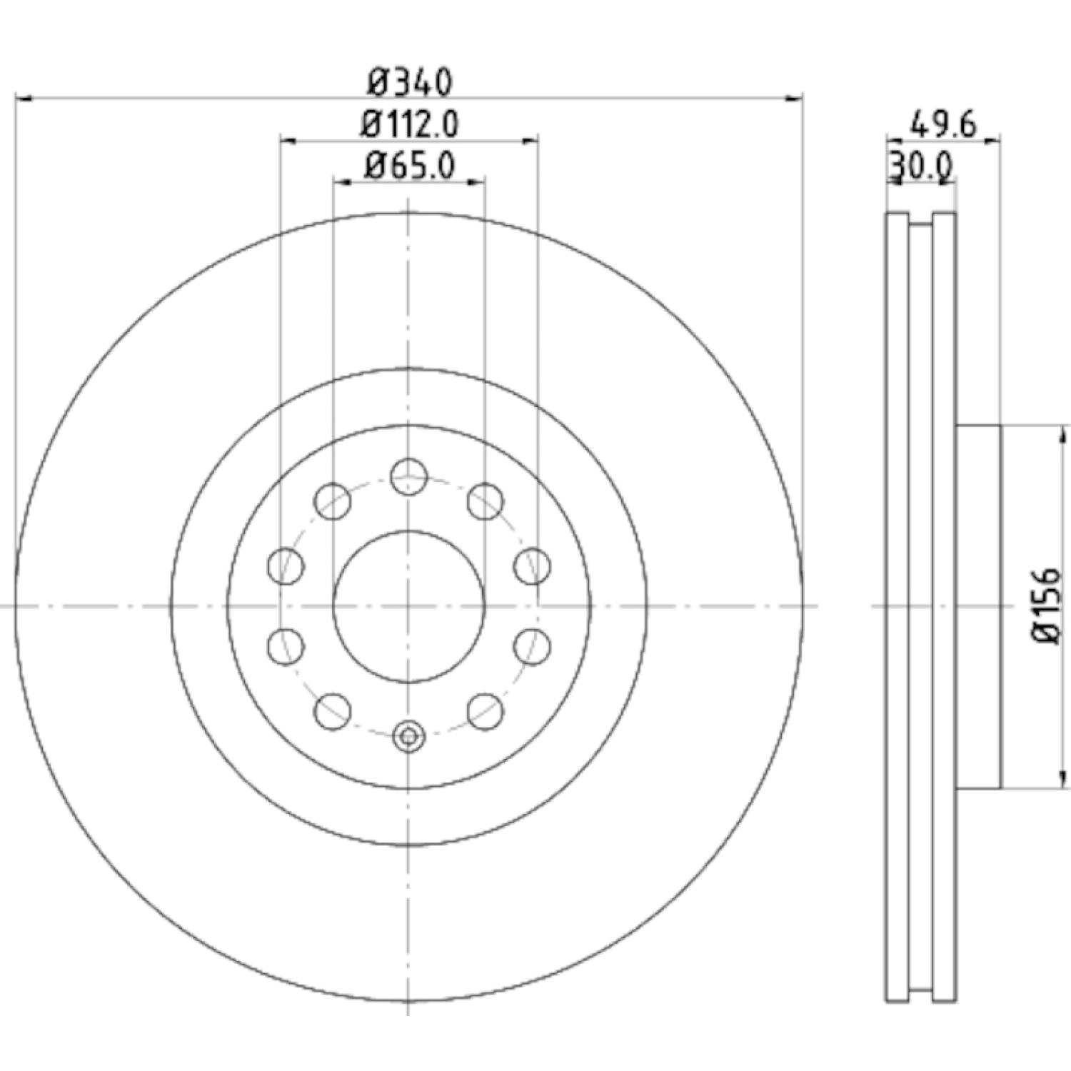 Hella Pagid 355129241 - Disc Brake Rotor Hella Pagid 355129241 Disc Brake Rotor product image 3 of 4