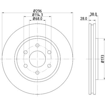 2015 Nissan Xterra Disc Brake Rotor Front Hella Pagid 355129561 image 3 of 4