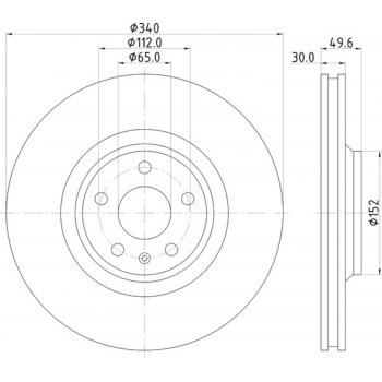 2015 Audi TTS Quattro Disc Brake Rotor Front Hella Pagid 355129701 image 1 of 1