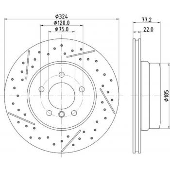 2011 BMW 135i Disc Brake Rotor Rear Hella Pagid 355130012 image 1 of 1