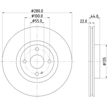 2021 Mazda MX-5 Miata Disc Brake Rotor Front Hella Pagid 355131921 image 3 of 4