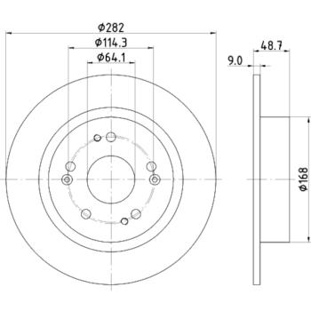 2021 Honda HR-V Disc Brake Rotor Rear Hella Pagid 355131931 image 3 of 4