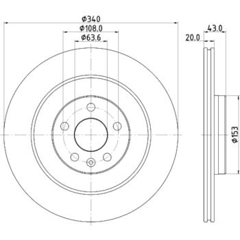 2021 Volvo XC90 Disc Brake Rotor Rear Hella Pagid 355132071 image 3 of 4