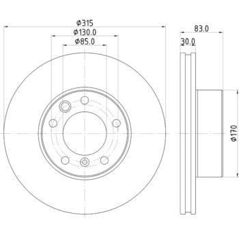 2006 Mercedes-Benz G55 AMG Disc Brake Rotor Front Hella Pagid 355132152 image 2 of 2