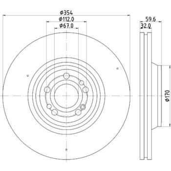 2022 Mercedes-Benz GLE350 Disc Brake Rotor Front Hella Pagid 355132221 image 1 of 1