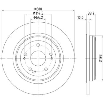 2023 Honda CR-V Disc Brake Rotor Rear Hella Pagid 355132231 image 3 of 4