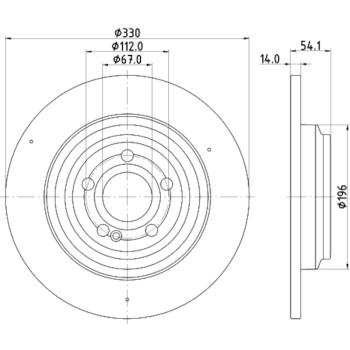 2022 Mercedes-Benz GLE350 Disc Brake Rotor Rear Hella Pagid 355132311 image 4 of 4